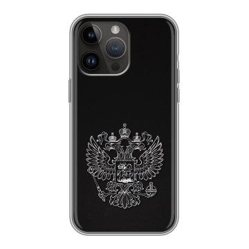 Силиконовый чехол на Iphone 14 Pro Max с принтом Герб России
