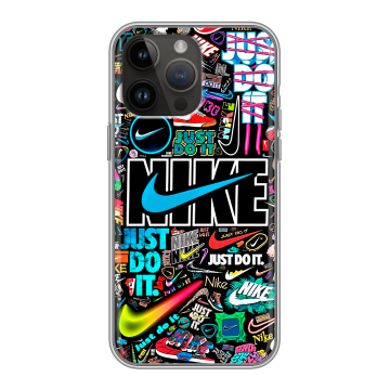 Силиконовый чехол на Iphone 14 Pro Max с принтом найк nike черный Силиконовый чехол на Iphone 14 Pro Max с принтом найк nike черный