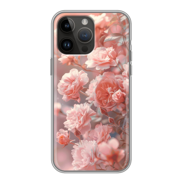 Силиконовый чехол на Iphone 14 Pro Max с принтом Розовые розы Силиконовый чехол на Iphone 14 Pro Max с принтом Розовые розы