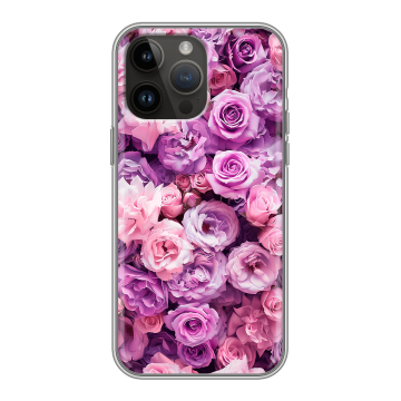 Силиконовый чехол на Iphone 14 Pro Max с принтом лавандовые розы