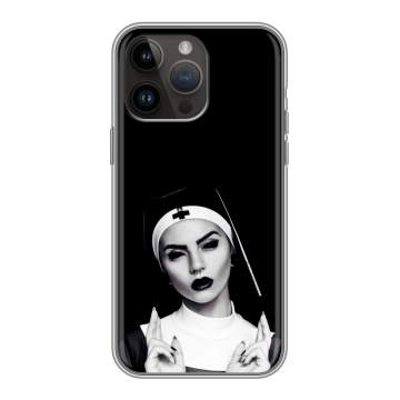 Силиконовый чехол на Iphone 14 Pro Max с принтом монашка Силиконовый чехол на Iphone 14 Pro Max с принтом монашка