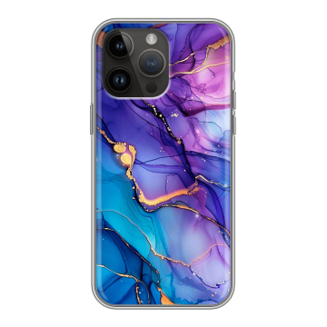Силиконовый чехол на Iphone 14 Pro Max с принтом синий мрамор Силиконовый чехол на Iphone 14 Pro Max с принтом синий мрамор
