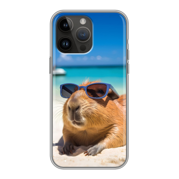 Силиконовый чехол на Iphone 14 Pro Max с принтом Капибара Силиконовый чехол на Iphone 14 Pro Max с принтом Капибара