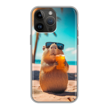 Силиконовый чехол на Iphone 14 Pro Max с принтом Капибара