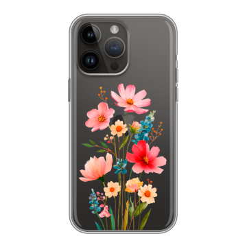 Силиконовый чехол на Iphone 14 Pro Max с принтом Цветы