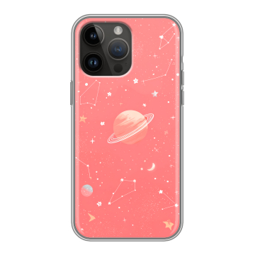 Силиконовый чехол на Iphone 14 Pro Max с принтом Розовый космос