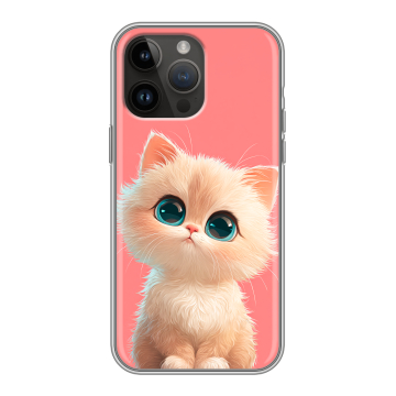 Силиконовый чехол на Iphone 14 Pro Max с принтом Розовый котенок