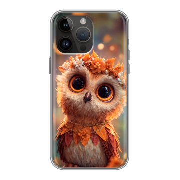 Силиконовый чехол на Iphone 14 Pro Max с принтом Милая сова
