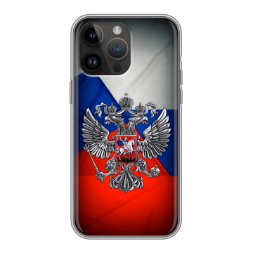 Силиконовый чехол на Iphone 14 Pro Max с принтом Флаг России Силиконовый чехол на Iphone 14 Pro Max с принтом Флаг России