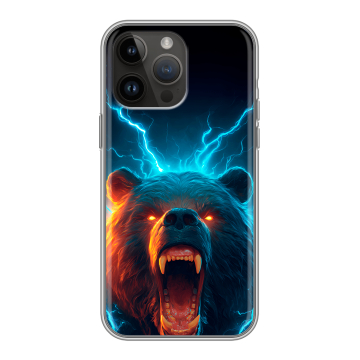Силиконовый чехол на Iphone 14 Pro Max с принтом Медведь