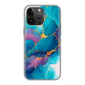 Силиконовый чехол на Iphone 14 Pro Max с принтом Мрамор блестки