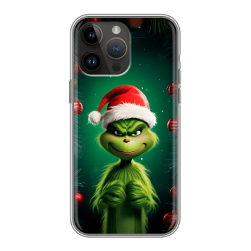 Силиконовый чехол на Iphone 14 Pro Max с принтом Гринч Новый год Рождество