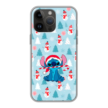 Силиконовый чехол на Iphone 14 Pro Max с принтом Стич Новый год