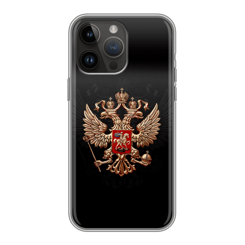 Силиконовый чехол на Iphone 14 Pro Max с принтом Герб России Силиконовый чехол на Iphone 14 Pro Max с принтом Герб России