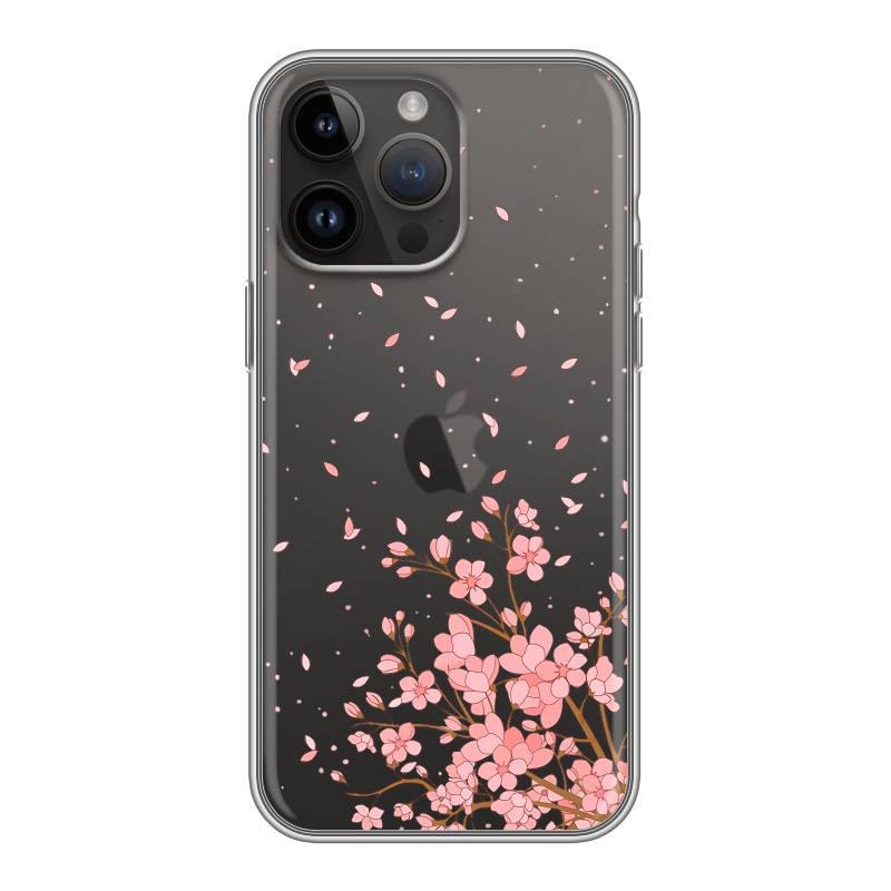 Силиконовый чехол на Iphone 14 Pro Max с принтом Ветка сакуры Силиконовый чехол на Iphone 14 Pro Max с принтом Ветка сакуры