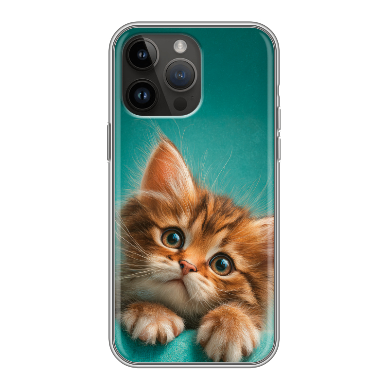 Силиконовый чехол на Iphone 14 Pro Max с принтом котенок Силиконовый чехол на Iphone 14 Pro Max с принтом котенок