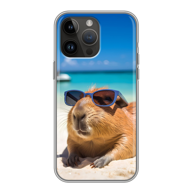 Силиконовый чехол на Iphone 14 Pro Max с принтом Капибара Силиконовый чехол на Iphone 14 Pro Max с принтом Капибара