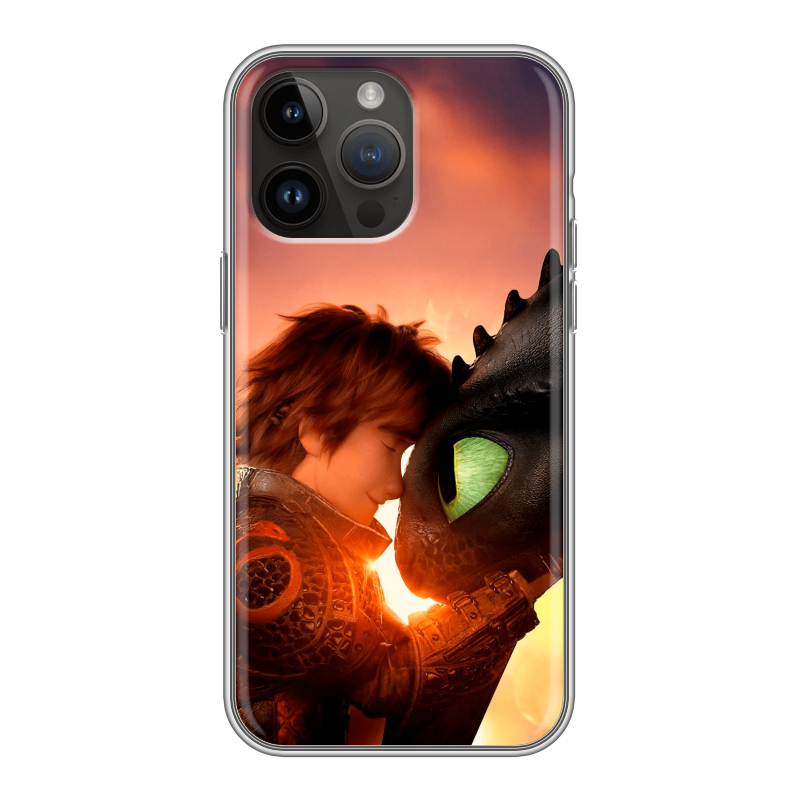 Силиконовый противоударный чехол на Iphone 14 Pro Max с принтом Как приручить дракона Силиконовый противоударный чехол на Iphone 14 Pro Max с принтом Как приручить дракона
