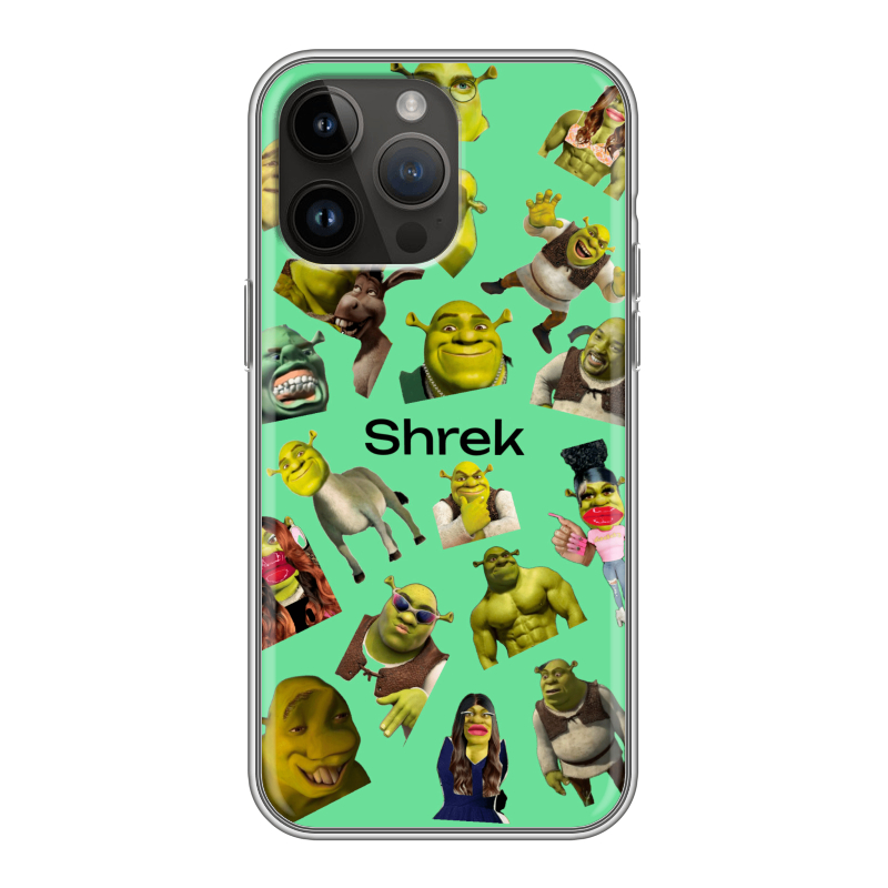 Силиконовый чехол на Iphone 14 Pro Max с принтом Шрек Shrek Силиконовый чехол на Iphone 14 Pro Max с принтом Шрек Shrek