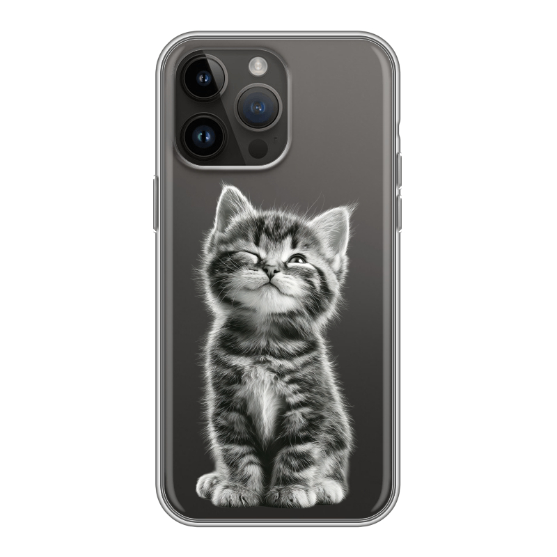Силиконовый противоударный чехол на Iphone 14 Pro Max с принтом Котенок Силиконовый противоударный чехол на Iphone 14 Pro Max с принтом Котенок