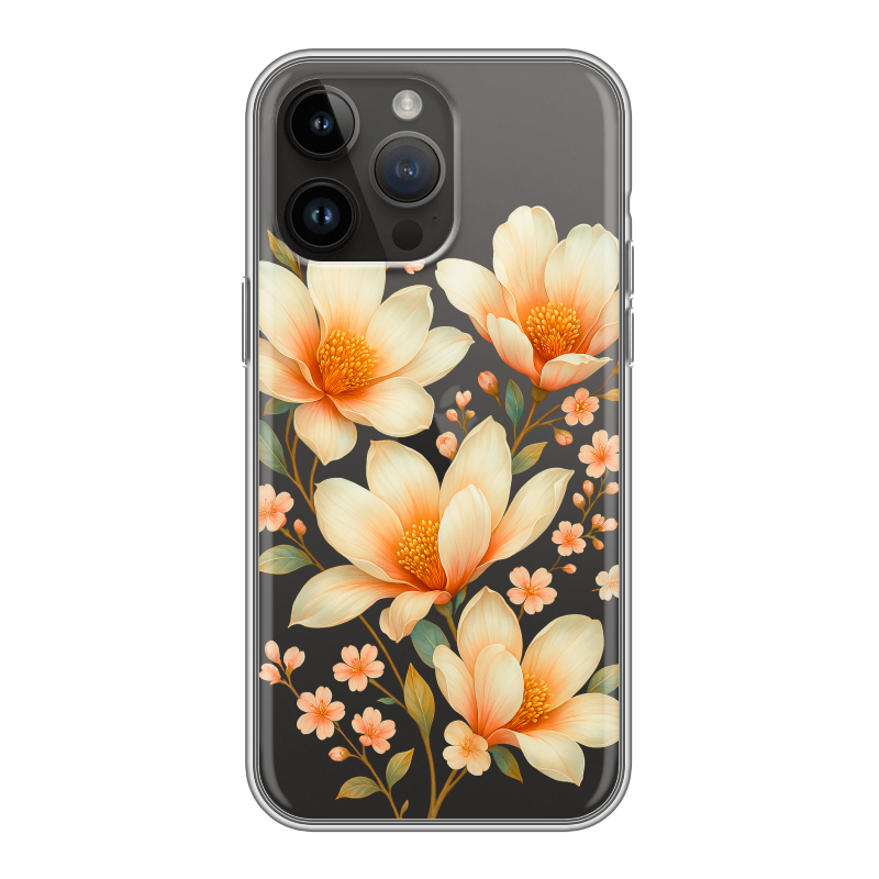 Силиконовый противоударный чехол на Iphone 14 Pro Max с принтом Цветы Силиконовый противоударный чехол на Iphone 14 Pro Max с принтом Цветы