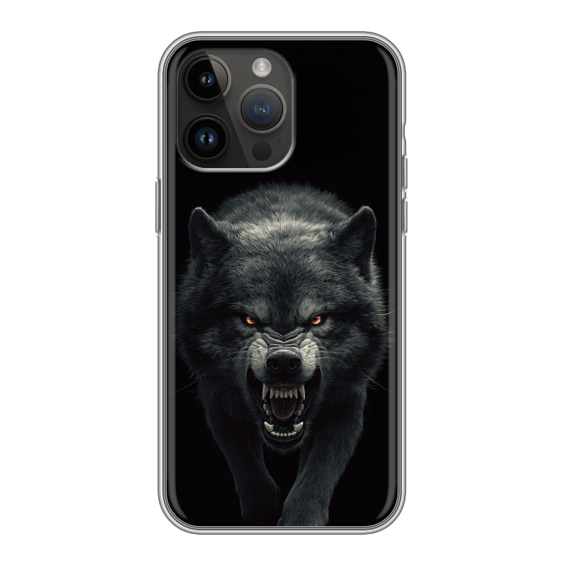 Силиконовый противоударный чехол на Iphone 14 Pro Max с принтом Волк Силиконовый противоударный чехол на Iphone 14 Pro Max с принтом Волк