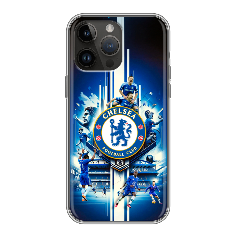 Силиконовый противоударный чехол на Iphone 14 Pro Max с принтом Chelsea Челси Силиконовый противоударный чехол на Iphone 14 Pro Max с принтом Chelsea Челси