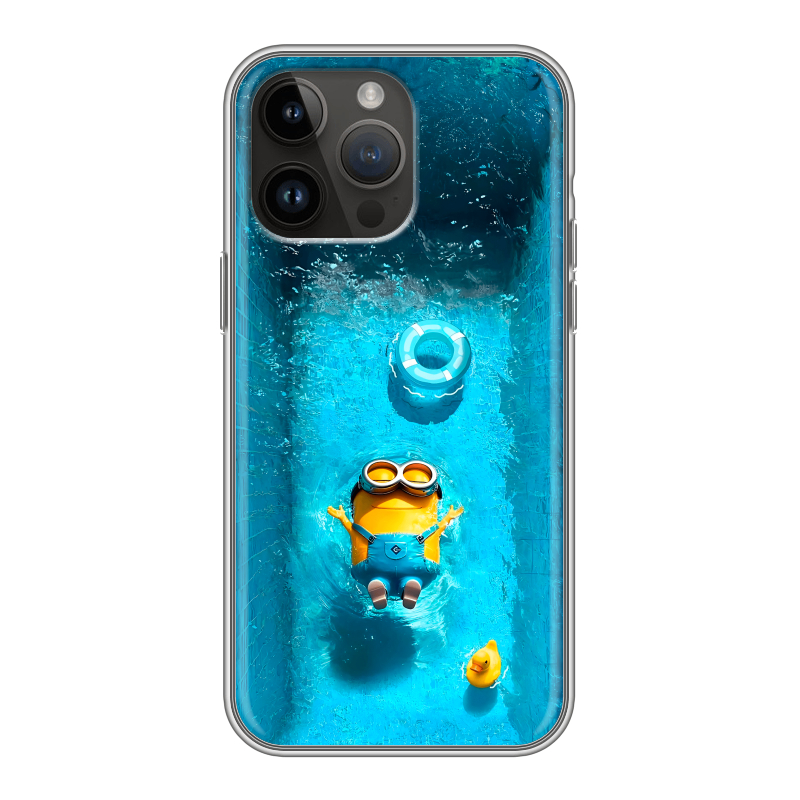 Силиконовый противоударный чехол на Iphone 14 Pro Max с принтом Миньоны Силиконовый противоударный чехол на Iphone 14 Pro Max с принтом Миньоны