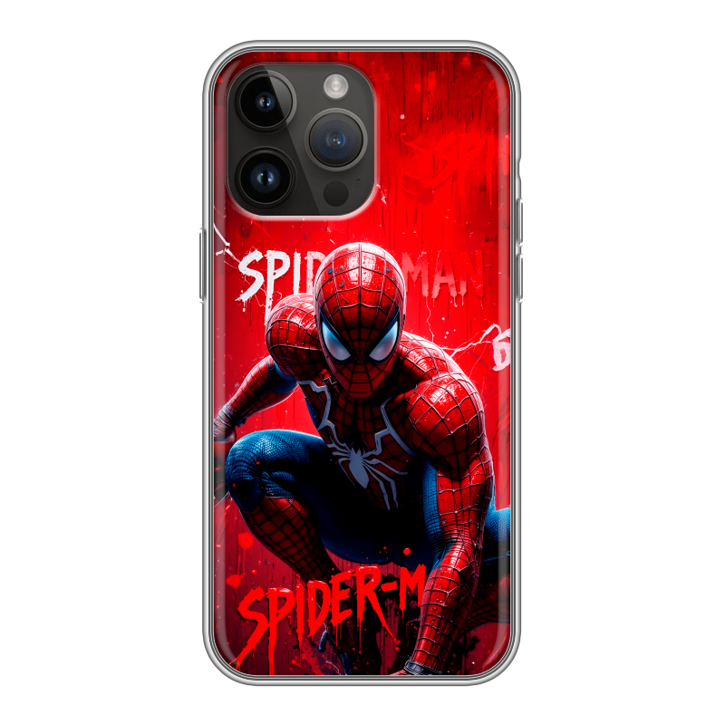 Силиконовый чехол на Iphone 14 Pro Max с принтом Spiderman Человек паук Силиконовый чехол на Iphone 14 Pro Max с принтом Spiderman Человек паук