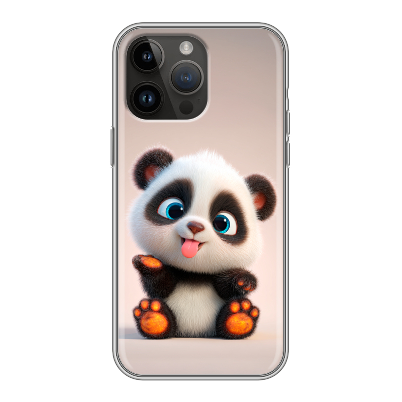 Силиконовый чехол на Iphone 14 Pro Max с принтом милая панда Силиконовый чехол на Iphone 14 Pro Max с принтом милая панда
