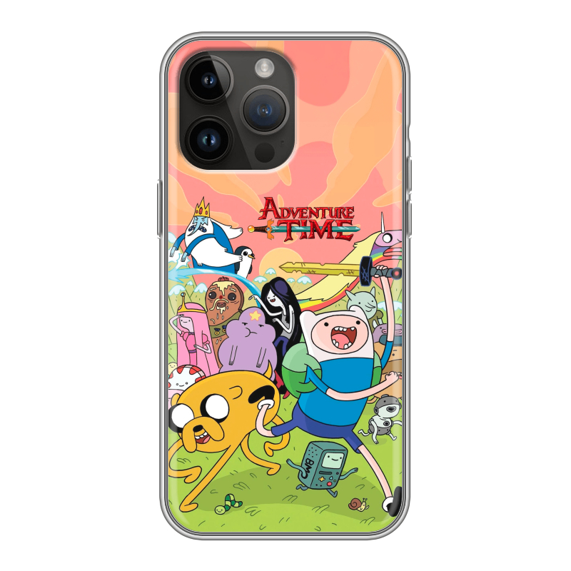 Силиконовый противоударный чехол на Iphone 14 Pro Max с принтом Adventure time Время приключений Силиконовый противоударный чехол на Iphone 14 Pro Max с принтом Adventure time Время приключений