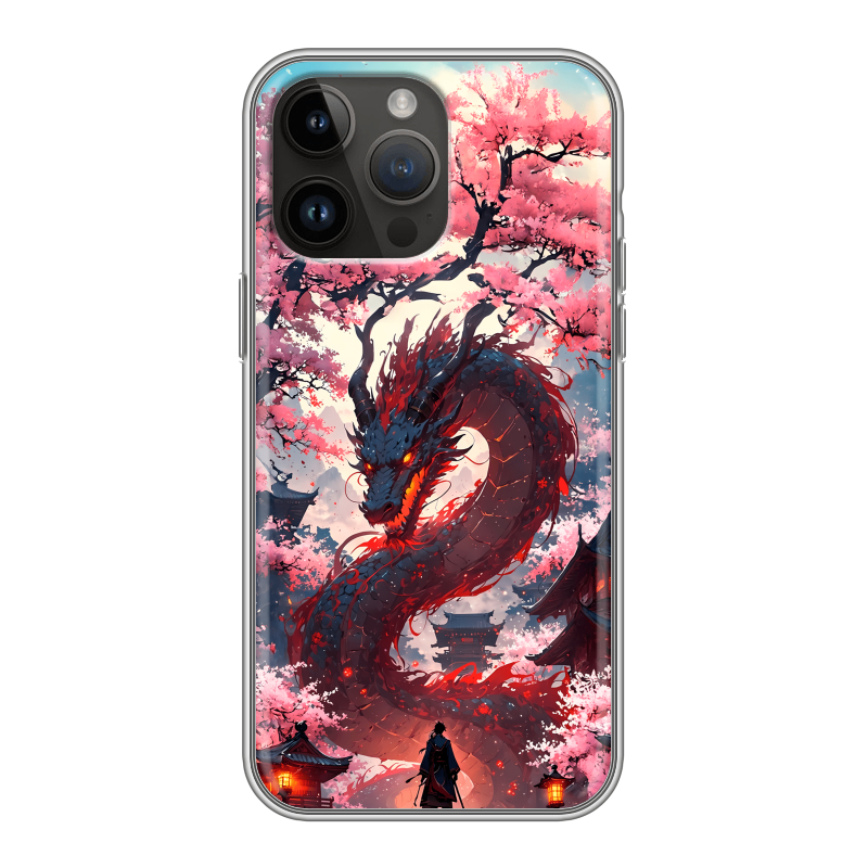 Силиконовый чехол на Iphone 14 Pro Max с принтом Дракон Японский Силиконовый чехол на Iphone 14 Pro Max с принтом Дракон Японский
