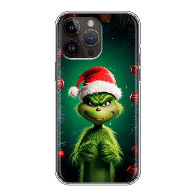 Силиконовый противоударный чехол на Iphone 14 Pro Max с принтом Гринч Новый год Рождество Силиконовый противоударный чехол на Iphone 14 Pro Max с принтом Гринч Новый год Рождество
