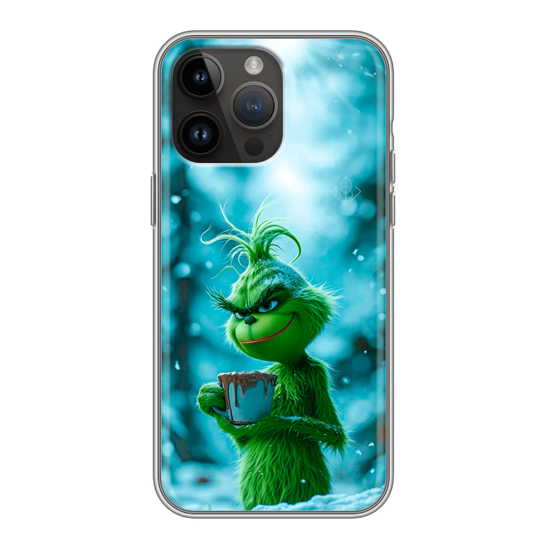 Силиконовый чехол на Iphone 14 Pro Max с принтом Новый год гринч Силиконовый чехол на Iphone 14 Pro Max с принтом Новый год гринч