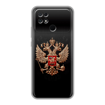 Силиконовый чехол на Xiaomi Poco C40 с принтом Герб России Силиконовый чехол на Xiaomi Poco C40 с принтом Герб России