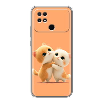 Силиконовый чехол на Xiaomi Poco C40 с принтом Милые котики Силиконовый чехол на Xiaomi Poco C40 с принтом Милые котики