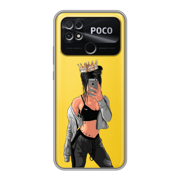 Силиконовый чехол на Xiaomi Poco C40 с принтом Женские принты Силиконовый чехол на Xiaomi Poco C40 с принтом Женские принты