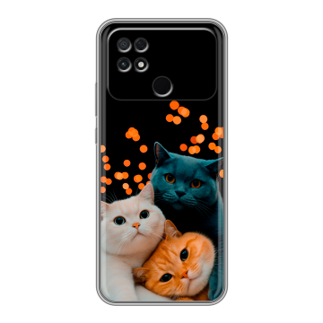 Силиконовый чехол на Xiaomi Poco C40 с принтом Кошки Силиконовый чехол на Xiaomi Poco C40 с принтом Кошки