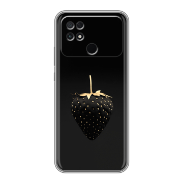 Силиконовый чехол на Xiaomi Poco C40 с принтом Черная клубника Силиконовый чехол на Xiaomi Poco C40 с принтом Черная клубника