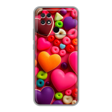 Силиконовый чехол на Xiaomi Poco C40 с принтом Сердечки Силиконовый чехол на Xiaomi Poco C40 с принтом Сердечки