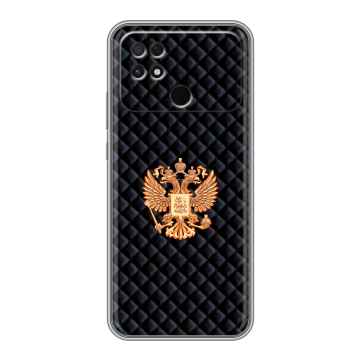 Силиконовый чехол на Xiaomi Poco C40 с принтом Герб России принт Силиконовый чехол на Xiaomi Poco C40 с принтом Герб России принт