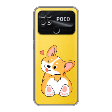 Силиконовый чехол на Xiaomi Poco C40 с принтом Корги Силиконовый чехол на Xiaomi Poco C40 с принтом Корги