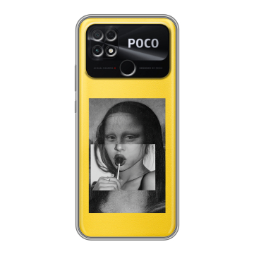 Силиконовый чехол на Xiaomi Poco C40 с принтом Мона Лиза Силиконовый чехол на Xiaomi Poco C40 с принтом Мона Лиза