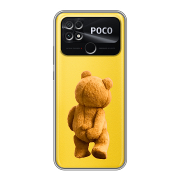 Силиконовый чехол на Xiaomi Poco C40 с принтом Медведь Силиконовый чехол на Xiaomi Poco C40 с принтом Медведь