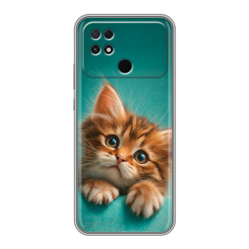 Силиконовый чехол на Xiaomi Poco C40 с принтом котенок Силиконовый чехол на Xiaomi Poco C40 с принтом котенок