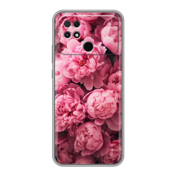 Силиконовый чехол на Xiaomi Poco C40 с принтом цветы пионы Силиконовый чехол на Xiaomi Poco C40 с принтом цветы пионы