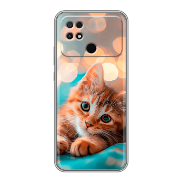 Силиконовый чехол на Xiaomi Poco C40 с принтом котик Силиконовый чехол на Xiaomi Poco C40 с принтом котик