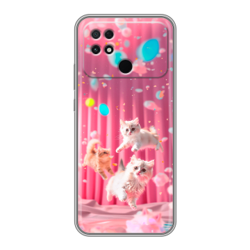 Силиконовый чехол на Xiaomi Poco C40 с принтом милые котики
