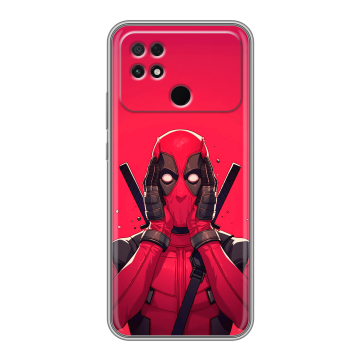 Силиконовый чехол на Xiaomi Poco C40 с принтом Дедпул Deadpool Силиконовый чехол на Xiaomi Poco C40 с принтом Дедпул Deadpool