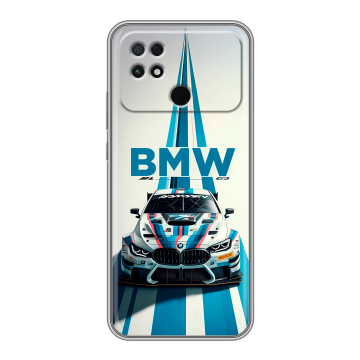 Силиконовый чехол на Xiaomi Poco C40 с принтом БМВ BMW Силиконовый чехол на Xiaomi Poco C40 с принтом БМВ BMW
